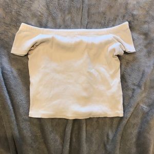 White off the shoulder crop top